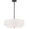 Dainolite 4 Light Incandescent 2 Tier Pendant Matte Black with White Shade 571-224P-MB-WH