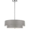 Dainolite 4 Light Incandescent 2 Tier Pendant Polished Chrome with Gray Shade 571-224P-PC-GRY