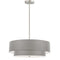 Dainolite 4 Light Incandescent 2 Tier Pendant Satin Chrome with Gray Shade 571-224P-SC-GRY