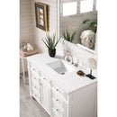 James Martin Bristol 48" Single Vanity Bright White with 3 cm Classic White Quartz Top 157-V48-BW-3CLW