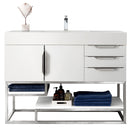 James Martin Columbia 48" Single Vanity Glossy White with Glossy White Composite Top 388-V48-GW-BN-GW