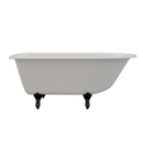 Cambridge Plumbing Cast Iron Rolled Rim Clawfoot Tub 55"x30" No Faucet Drillings BRZ Feet