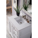 James Martin De Soto 30" Single Vanity Bright White with 3 cm Classic White Quartz Top 825-V30-BW-3CLW