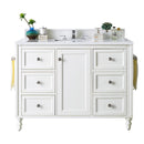 James Martin Copper Cove Encore 48" Single Vanity Bright White with 3 cm Eternal Jasmine Pearl Quartz Top 301-V48-BW-3EJP