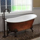 Cambridge Plumbing Cast Iron Clawfoot Bathtub 61"x30" Bronze Finish No Faucet Drilling