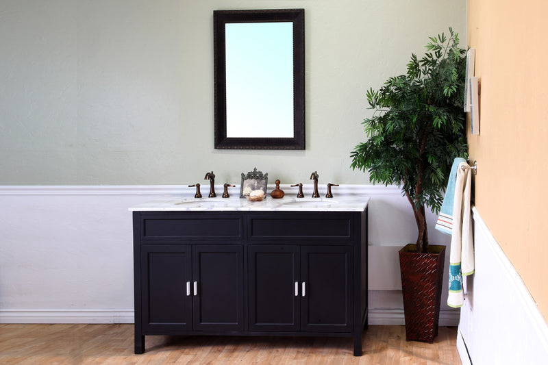 Bellaterra 60" Double Sink Vanity Wood Ebony 600168-60B