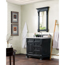 James Martin Brookfield 36" Antique Black Single Vanity with 3 cm Arctic Fall Solid Surface Top 147-114-5536-3AF