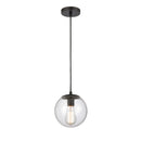 Tolland Mini Pendant shown in the Matte Black finish with a Seedy shade