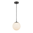 Tolland Mini Pendant shown in the Matte Black finish with a Matte White shade