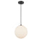 Tolland Mini Pendant shown in the Matte Black finish with a Matte White shade