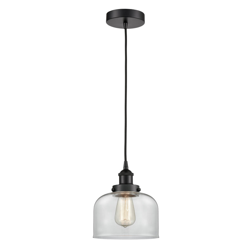 Bell Mini Pendant shown in the Matte Black finish with a Clear shade