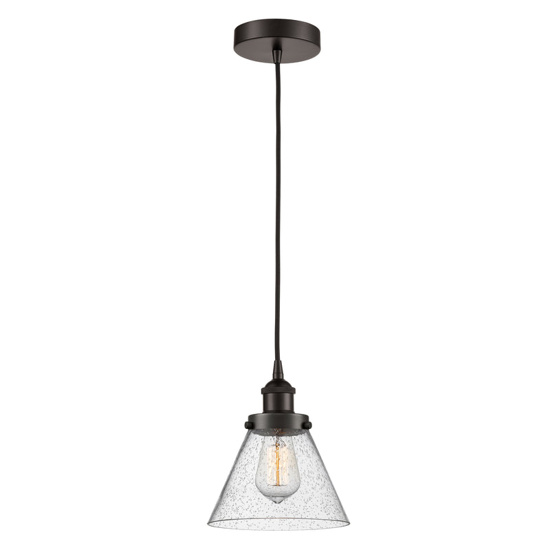 Cone Mini Pendant shown in the Oil Rubbed Bronze finish with a Seedy shade