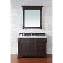 James Martin Brookfield 48" Burnished Mahogany Single Vanity with 3 cm Classic White Quartz Top 147-114-5266-3CLW