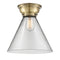 Cone Flush Mount shown in the Antique Brass finish with a Clear shade