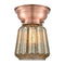 Chatham Flush Mount shown in the Antique Copper finish with a Mercury shade