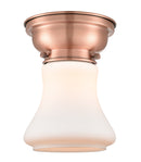 Bellmont Flush Mount shown in the Antique Copper finish with a Matte White shade