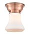 Bellmont Flush Mount shown in the Antique Copper finish with a Matte White shade