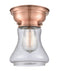 Bellmont Flush Mount shown in the Antique Copper finish with a Seedy shade