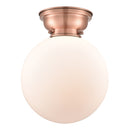 Beacon Flush Mount shown in the Antique Copper finish with a Matte White shade