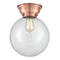 Beacon Flush Mount shown in the Antique Copper finish with a Clear shade