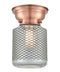 Stanton Flush Mount shown in the Antique Copper finish with a Clear Wire Mesh shade