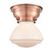 Olean Flush Mount shown in the Antique Copper finish with a Matte White shade