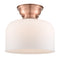 Bell Flush Mount shown in the Antique Copper finish with a Matte White shade