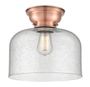 Bell Flush Mount shown in the Antique Copper finish with a Seedy shade