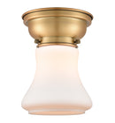 Bellmont Flush Mount shown in the Brushed Brass finish with a Matte White shade