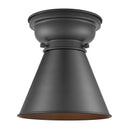 Appalachian Flush Mount shown in the Matte Black finish with a Matte Black shade