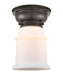 Canton Flush Mount shown in the Oil Rubbed Bronze finish with a Matte White shade