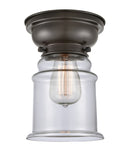 Canton Flush Mount shown in the Oil Rubbed Bronze finish with a Clear shade