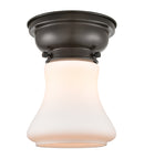 Bellmont Flush Mount shown in the Oil Rubbed Bronze finish with a Matte White shade