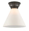 Cone Flush Mount shown in the Oil Rubbed Bronze finish with a Matte White shade