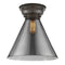 Cone Flush Mount shown in the Oil Rubbed Bronze finish with a Plated Smoke shade