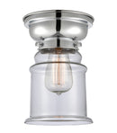 Canton Flush Mount shown in the Polished Chrome finish with a Clear shade