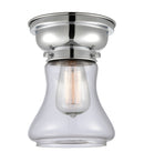 Bellmont Flush Mount shown in the Polished Chrome finish with a Clear shade