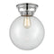 Beacon Flush Mount shown in the Polished Chrome finish with a Clear shade