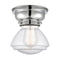 Olean Flush Mount shown in the Polished Chrome finish with a Seedy shade