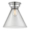 Cone Flush Mount shown in the Polished Chrome finish with a Clear shade