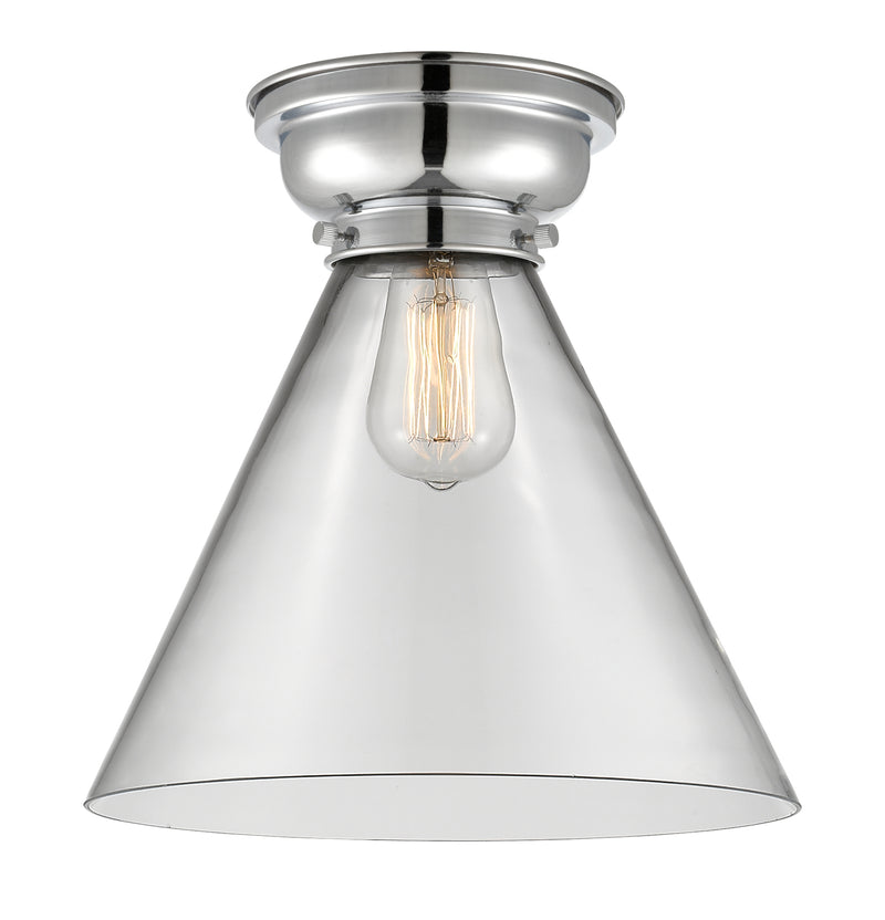 Cone Flush Mount shown in the Polished Chrome finish with a Clear shade