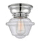 Oxford Flush Mount shown in the Polished Chrome finish with a Seedy shade