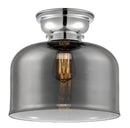 Bell Flush Mount shown in the Polished Chrome finish with a Plated Smoke shade