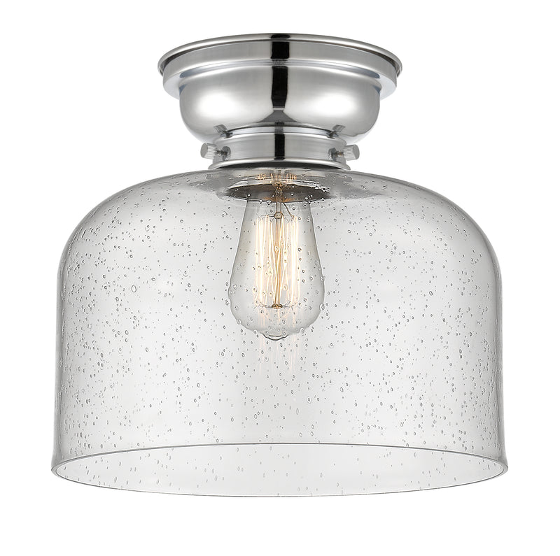 Bell Flush Mount shown in the Polished Chrome finish with a Seedy shade