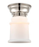 Canton Flush Mount shown in the Polished Nickel finish with a Matte White shade