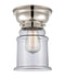 Canton Flush Mount shown in the Polished Nickel finish with a Clear shade