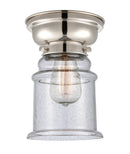 Canton Flush Mount shown in the Polished Nickel finish with a Seedy shade