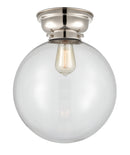 Beacon Flush Mount shown in the Polished Nickel finish with a Clear shade