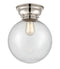 Beacon Flush Mount shown in the Polished Nickel finish with a Seedy shade