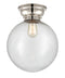 Beacon Flush Mount shown in the Polished Nickel finish with a Seedy shade